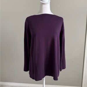 Coldwater Creek Deep Purple Long Sleeve Lightweight Sweater XL
